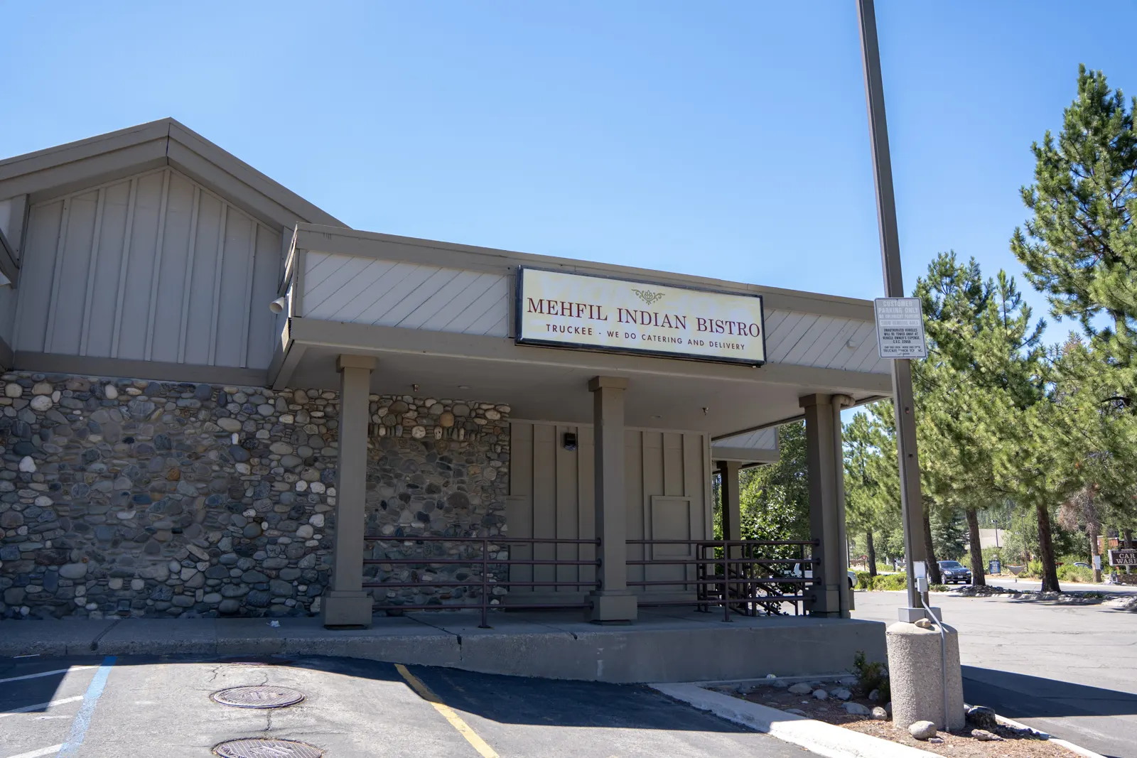 Mehfil Indian Bistro exterior with customer parking